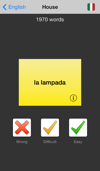 Flashcard with larger buttons